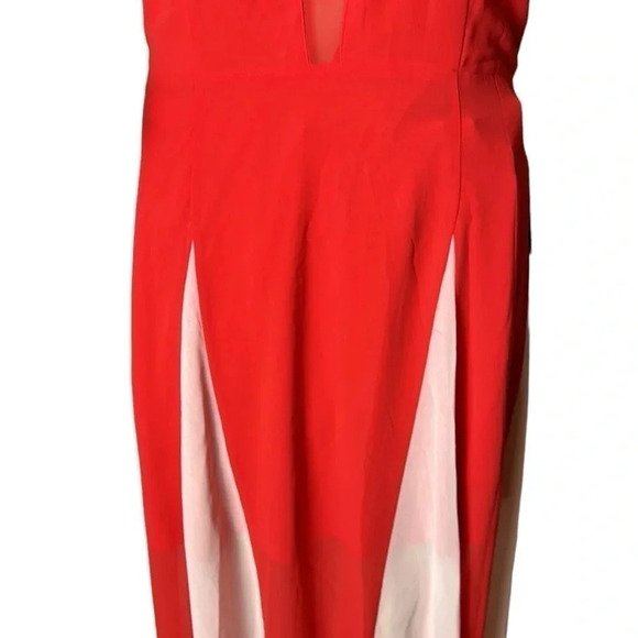 Y2K NWT,EXPRESS halter dress,maxi,Fairy,sheer,lined,glam,fit&flare,color block, - Picture 8 of 16